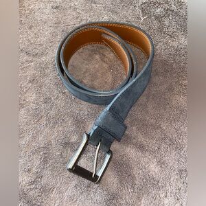 1901 blue/gray suede leather belt size 32